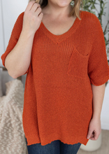 Load image into Gallery viewer, Pre-Order Annie Open Knit Top - Pumpkin