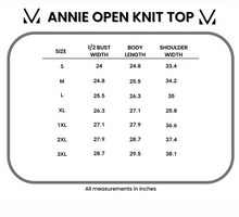 Load image into Gallery viewer, Pre-Order Annie Open Knit Top - Pumpkin