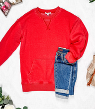 Load image into Gallery viewer, Pre-Order  Vintage Wash Pullover Red