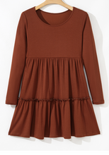 Load image into Gallery viewer, Pre-Order Ribbed Frilled Trim High Waist Long Sleeve Mini Dress