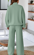 Load image into Gallery viewer, Pre-Order Drop Shoulder Zip Up Jacket Drawstring Pants Active 2pcs Sets