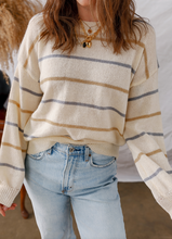 Load image into Gallery viewer, Pre-Order Multicolour Striped Ribbed Edge Drop Shoulder Sweaters