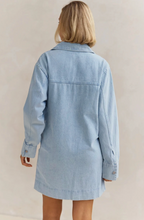 Load image into Gallery viewer, Pre-Order V Neck Collar Denim Mini Dress