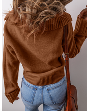 Load image into Gallery viewer, Pre-Order Collared V Neck Ribbed Edge Sexy Elegant Sweater