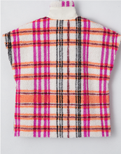 Load image into Gallery viewer, Pre-Order Rose Sherpa Plaid Jacket Vest