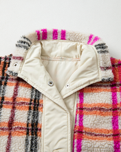 Load image into Gallery viewer, Pre-Order Rose Sherpa Plaid Jacket Vest