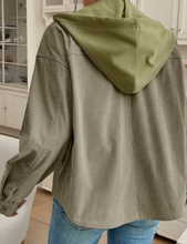 Load image into Gallery viewer, Pre-Order Laurel Green 2 in 1 Thermal Knit Textured Hooded Jacket