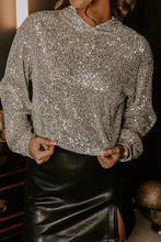 Load image into Gallery viewer, Pre-Order Jet Stream Sequin Hooded Long Sleeve Top