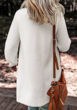 Load image into Gallery viewer, Pre-Order Fuzzy Buttoned Front Midi Solid Cardigan