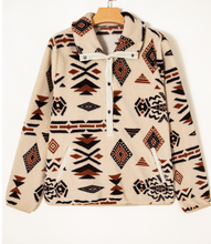 Load image into Gallery viewer, Pre-Order Western Aztec Half Zip Plush Sweatshirts