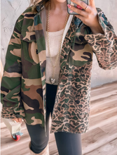 Load image into Gallery viewer, Pre-Order Brown Leopard Camo Patchwork Oversize Shacket