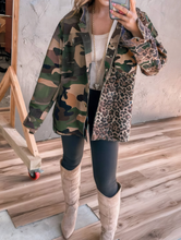 Load image into Gallery viewer, Pre-Order Brown Leopard Camo Patchwork Oversize Shacket