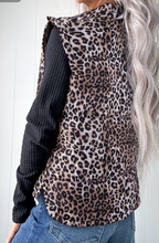 Load image into Gallery viewer, Pre-Order Brown Leopard Quilted Full Zipper Casual Puff Vest