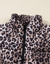 Load image into Gallery viewer, Pre-Order Brown Leopard Quilted Full Zipper Casual Puff Vest