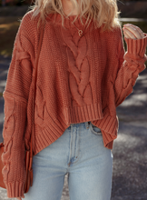 Load image into Gallery viewer, Pre-Order Redwood Burl Chunky Fit Slouchy Textured Knit Sweater