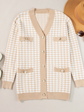 Load image into Gallery viewer, Pre-Order Khaki Contrast Edge Metal Button Slim Cardigan with Pockets