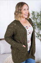 Load image into Gallery viewer, Pre-Order Open Knit Cardigan Olive