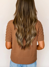 Load image into Gallery viewer, Pre-Order Fish Scale Textured Knit Ribbed High Neck Short Sleeve Sweaters