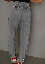 Load image into Gallery viewer, Pre-Order Mineral Wash Jogger Style High Waist Casual Pants