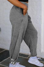 Load image into Gallery viewer, Pre-Order Mineral Wash Jogger Style High Waist Casual Pants
