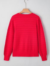 Load image into Gallery viewer, Pre-Order Trendy Pattern Knit Ribbed Cuffs Crew Neck Sweaters
