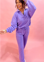 Load image into Gallery viewer, Pre-Order Wisteria Solid Color Collared Pullover and Central Seam Pants Set