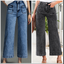 Load image into Gallery viewer, Pre-Order Chic Patch Pocket Straight Leg Loose Jeans