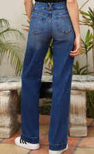 Load image into Gallery viewer, Pre-Order Blue Double Button Zip Fly Straight Leg Jeans