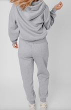 Load image into Gallery viewer, Pre-Order Navy Blue Solid Exposed Seams Hoodie and Joggers Activewear Set