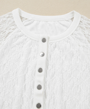 Load image into Gallery viewer, Pre-Order Sheer Lace Long Sleeve Slim Henley Tops