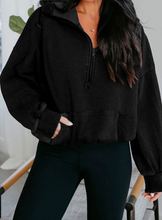 Load image into Gallery viewer, Pre-Order Half Zip Kangaroo Pocket Mineral Wash Baggy Hoods