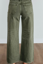 Load image into Gallery viewer, Pre-Order Four Leaf Clover Slight Distressed Raw Edge Wide Leg Jeans