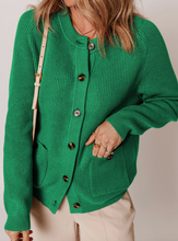 Load image into Gallery viewer, Pre-Order Chunky Buttoned Front Round Neck Cardigan