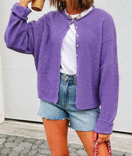 Load image into Gallery viewer, Pre-Order Wisteria Solid Color Knit Button Drop Shoulder Sweater Cardigan