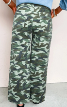 Load image into Gallery viewer, Pre-Order Green Camouflage Print Wide Leg Drawstring Denim Pants
