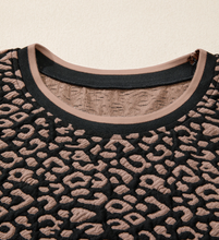 Load image into Gallery viewer, Pre-Order Black Leopard Print Bubble Sleeve Shift Mini Dress