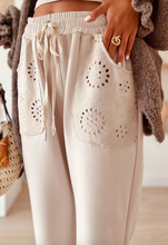 Load image into Gallery viewer, Pre-Order Jet Stream Embroidered Patched Pockets Drawstring Pants