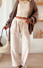 Load image into Gallery viewer, Pre-Order Jet Stream Embroidered Patched Pockets Drawstring Pants