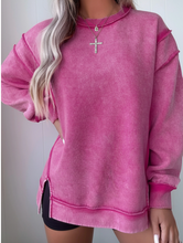 Load image into Gallery viewer, Pre-Order Mineral Wash Exposed Seam Side Slit Sweatshirts