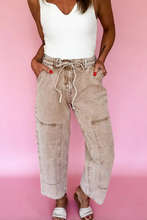 Load image into Gallery viewer, Pre-Order Acid Wash Barrel Fit Denim Pants with Waist String