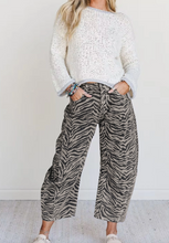 Load image into Gallery viewer, Pre-Order Gray Zebra Stripe Printed Wide Leg Jeans