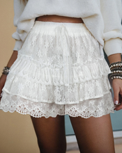 Load image into Gallery viewer, Pre-Order Lace Ruffle Tiered Drawstring Elastic Waist Sweet Shorts