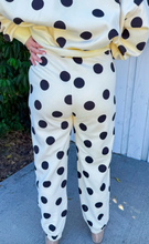 Load image into Gallery viewer, Pre-Order Beige Polka Dot Print Drop Shoulder Pullover Drawstring Jogger Pant Set