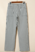 Load image into Gallery viewer, Pre-Order Black Stripe Patch Pocket High Waist Shift Denim Jeans