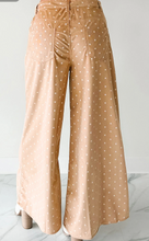 Load image into Gallery viewer, Pre-Order Khaki Polka Dot Print Drawstring Wide Leg Pants