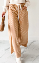 Load image into Gallery viewer, Pre-Order Khaki Polka Dot Print Drawstring Wide Leg Pants