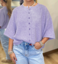 Load image into Gallery viewer, Pre-Order Lavendula 3/4 Sleeve Boxy Knit Button Down Sweater Cardigan