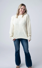 Load image into Gallery viewer, Pre-Order Jasmine Open Knit Sweater - Ivory