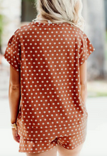 Load image into Gallery viewer, Pre-Order Brown Polka Dot Print Short Set