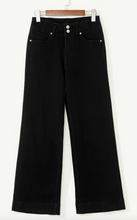 Load image into Gallery viewer, Pre-Order Black 2-Button High Waist Flared Bottom Jeans